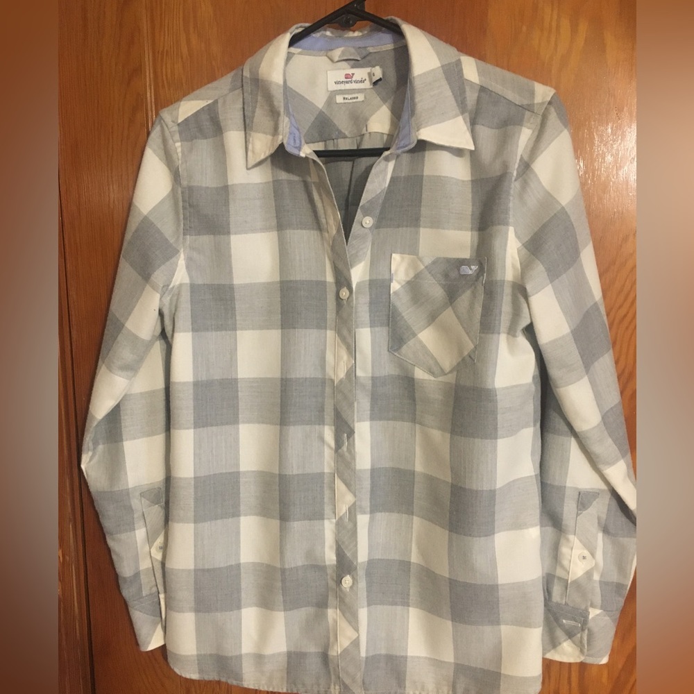 Vineyard vines button up grey womens 6